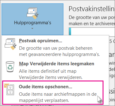 Oude items opschonen