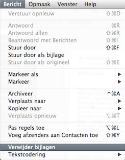 Alleen bijlage verwijderen